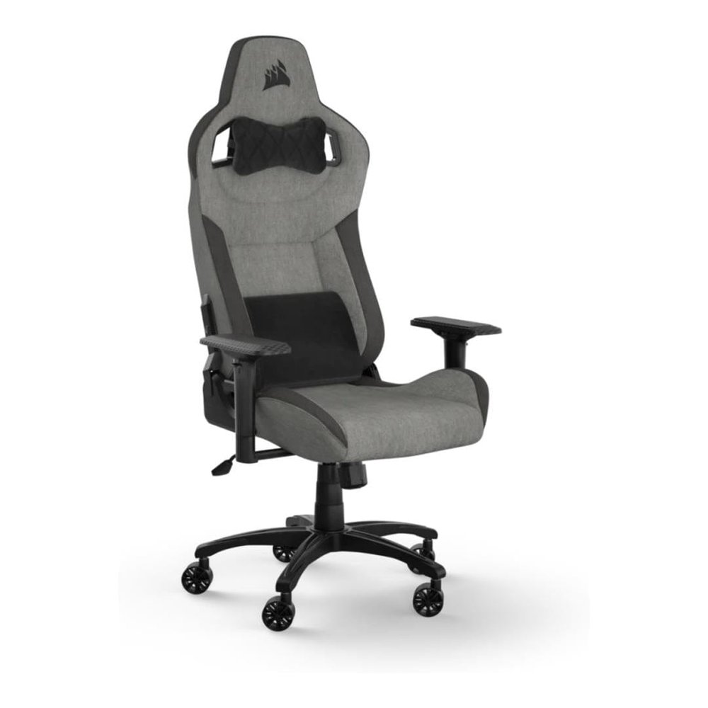 CORSAIR T3 RUSH Gaming Chair - Charcoal/Grey Premium Breathable Fabric – up to 120kg – 4D Adjustable Armrests .