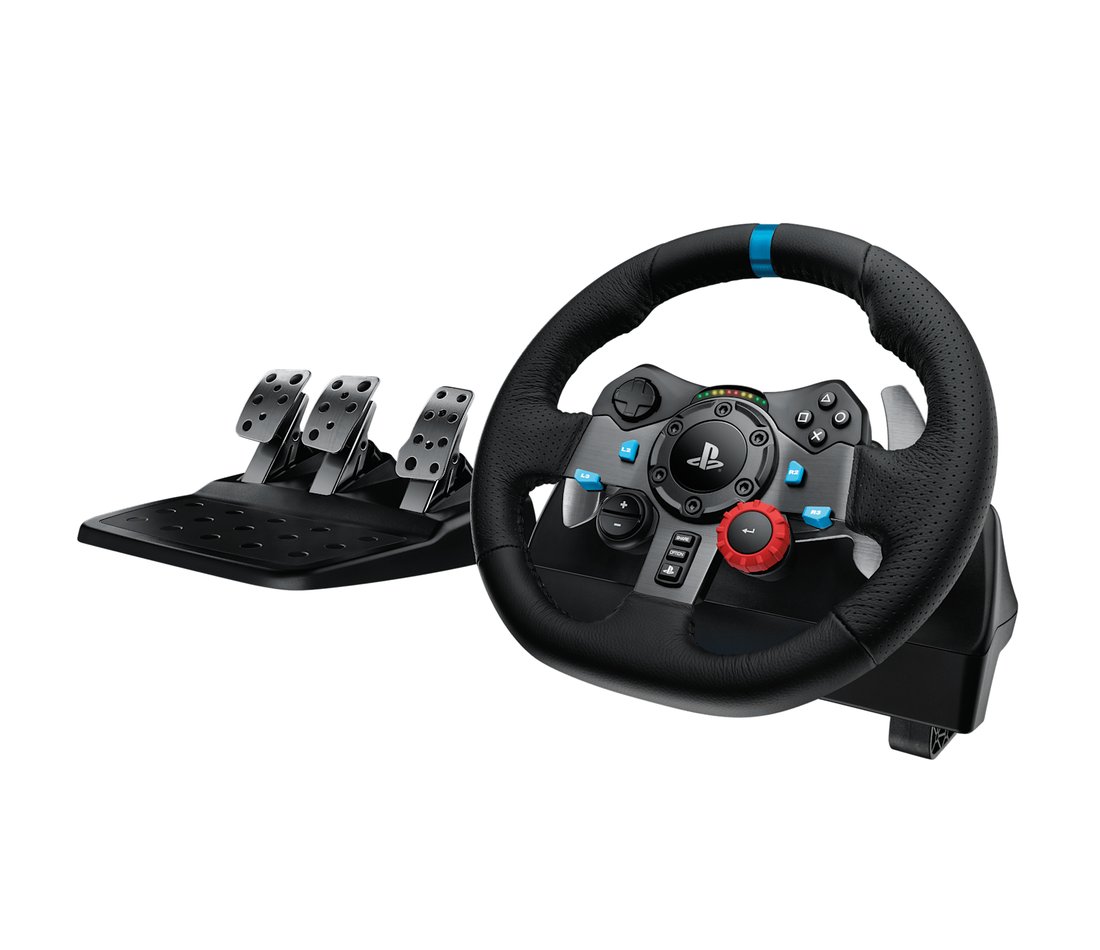 Logitech 941-000112 G29 racing wheel for PC or sony PS3/PS4 , dual-motor force feedback , solid steel ball bearings + stainless steel paddle shifters and pedals , Helical gears with anti-backlash , responsive floor pedal unit - usb