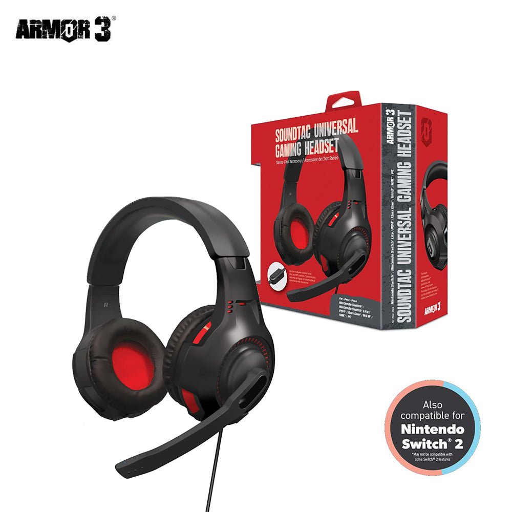 Armor3 SoundTac Universal Gaming Headset - Red