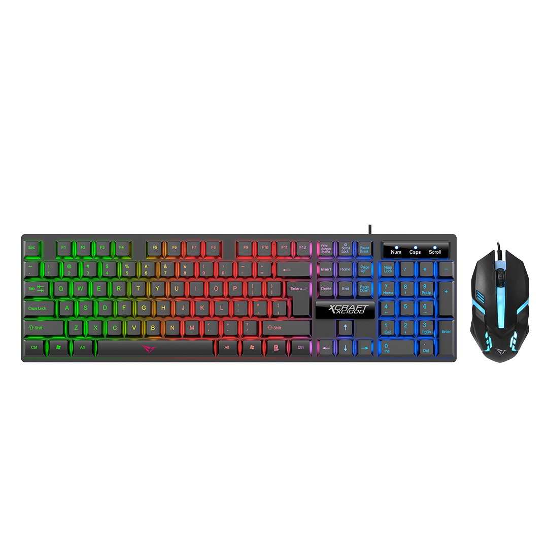 Alcatroz X-Craft XC 1000 Gaming USB Wired Keyboard and Mouse - Black