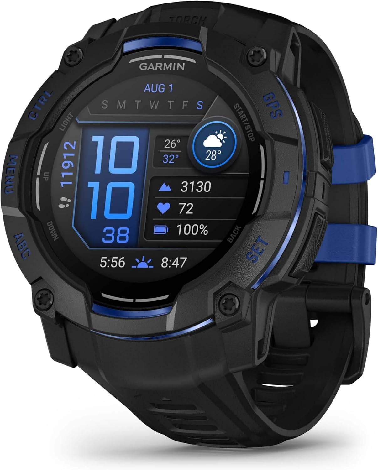 Garmin Instinct 3,50mm,AMOLED,Black with Bolt Blue Accents,WW (LTD)