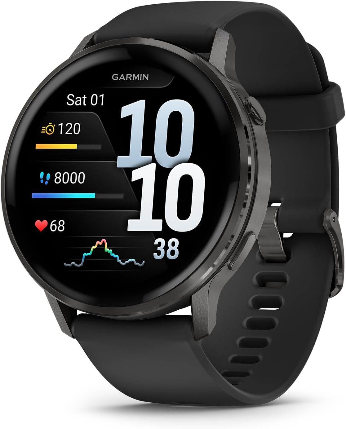 Garmin Venu 4 (45mm), Black w/ Slate + Black