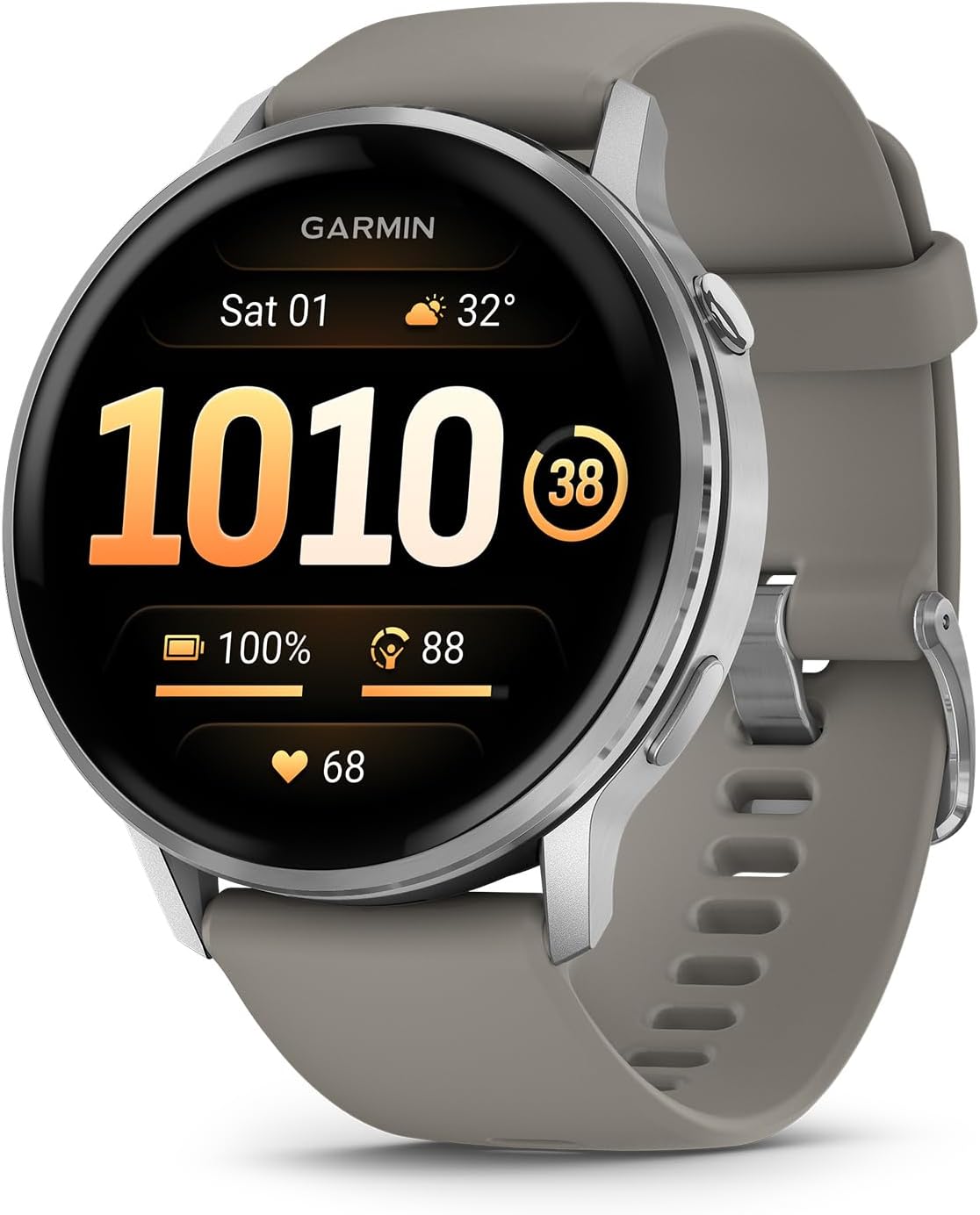 Garmin Venu 4 (45mm), Black w/ Silver + Gray