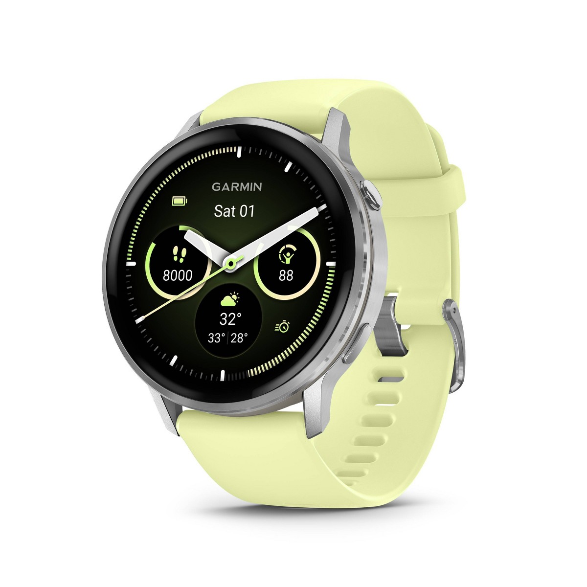 Garmin Venu 4 (45mm), Gray w/ Silver + Citron