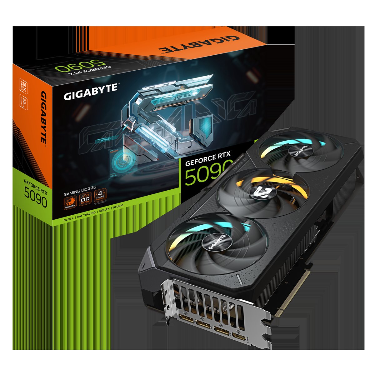 GIGABYTE NVIDIA RTX5090 GAMING OC 32GB GDDR7/ DP x3/ HDMI x1/ Support 8K.
