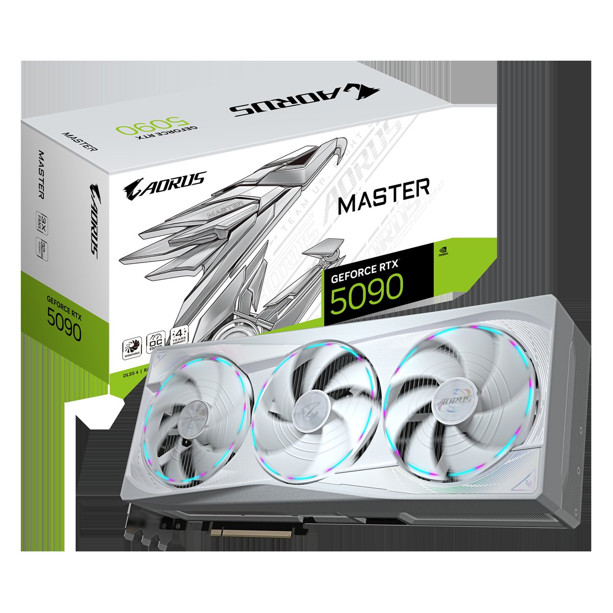 GIGABYTE nVidia GeForce RTX 5090 AORUS MASTER ICE - 32GB GDDR7; 512-Bit Memory Bus; 1x HDMI; 3x DisplayPort; Min 1000W PSU. .