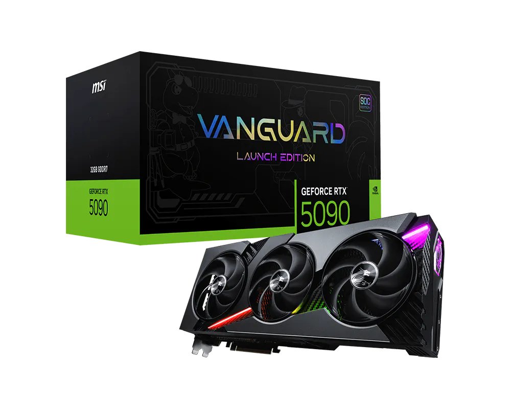 MSI Nvidia GeForce RTX 5090 VANGUARD SOC Launch Edition 32GB GDDR7 Graphics Card