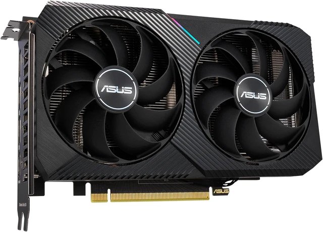 AsusGeForceRTX3060TiDualMiniOC8GBGDDR6:NVIDIAAmperearchitecture,4864CUDAcores,8GBGDDR6memory,256-bitmemorybus,baseclock1410MHz,boostclock1680MHz(GamingMode),1710MHz(OCMode),3xDisplayPort1.4a,1xHDMI2.1,compact2-slotdesign,Axial-techfans,Auto-ExtremeTechnology,recommendedPSU750W.