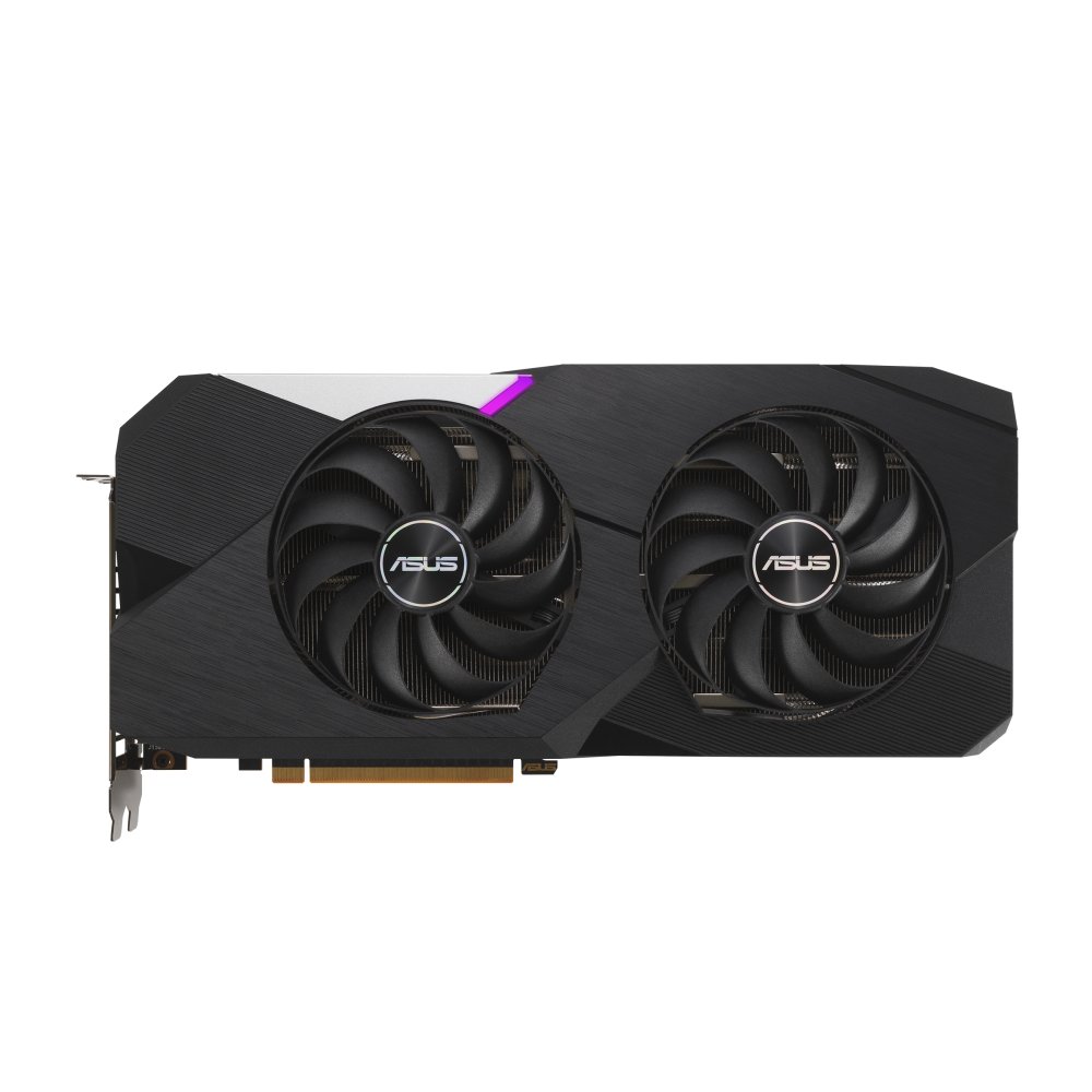 ASUS Dual Radeon RX 6700 XT OC 12GB (90YV0G83-M0NM00) Desktop GPU with AMD RDNA 2 architecture, 2560 stream processors, 12GB GDDR6 (192-bit), Boost Clock up to 2622MHz, Game Clock up to 2494MHz, Memory Clock 16Gbps, PCIe 4.0 x16, 3x DisplayPort 1.4a, 1x HDMI 2.1, max resolution 76804320, supports 4 displays, Axial-tech dual-fan design, 0dB mode, Dual BIOS (Performance/Quiet), Auto-Extreme manufacturing, aluminum backplate, GPU Tweak II software, AMD Smart Access Memory, DirectX 12 Ultimate, FidelityFX, Anti-Lag, Radeon Boost, recommended PSU 650W, ATX form factor (29513955mm).