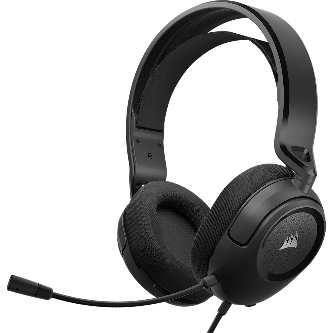 Corsair HS35 v2 Carbon Gaming Headset; Universal 3.5mm connectivity; 50mm audio drivers; Flexible omni-directional microphone -