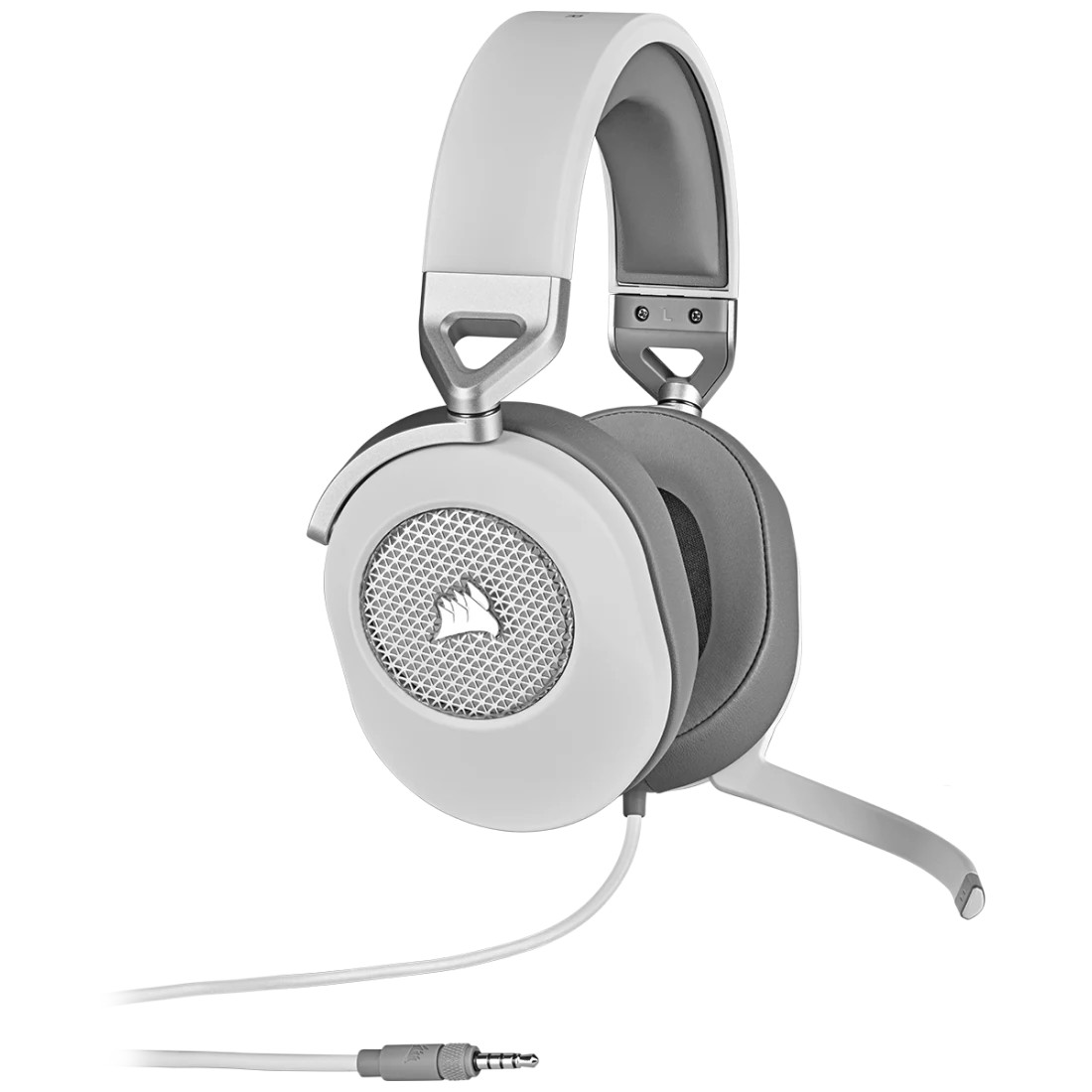 Corsair HS65 Premium White Headset; 50mm Audio Drivers; Omnidirectional Mic - Console Ready.