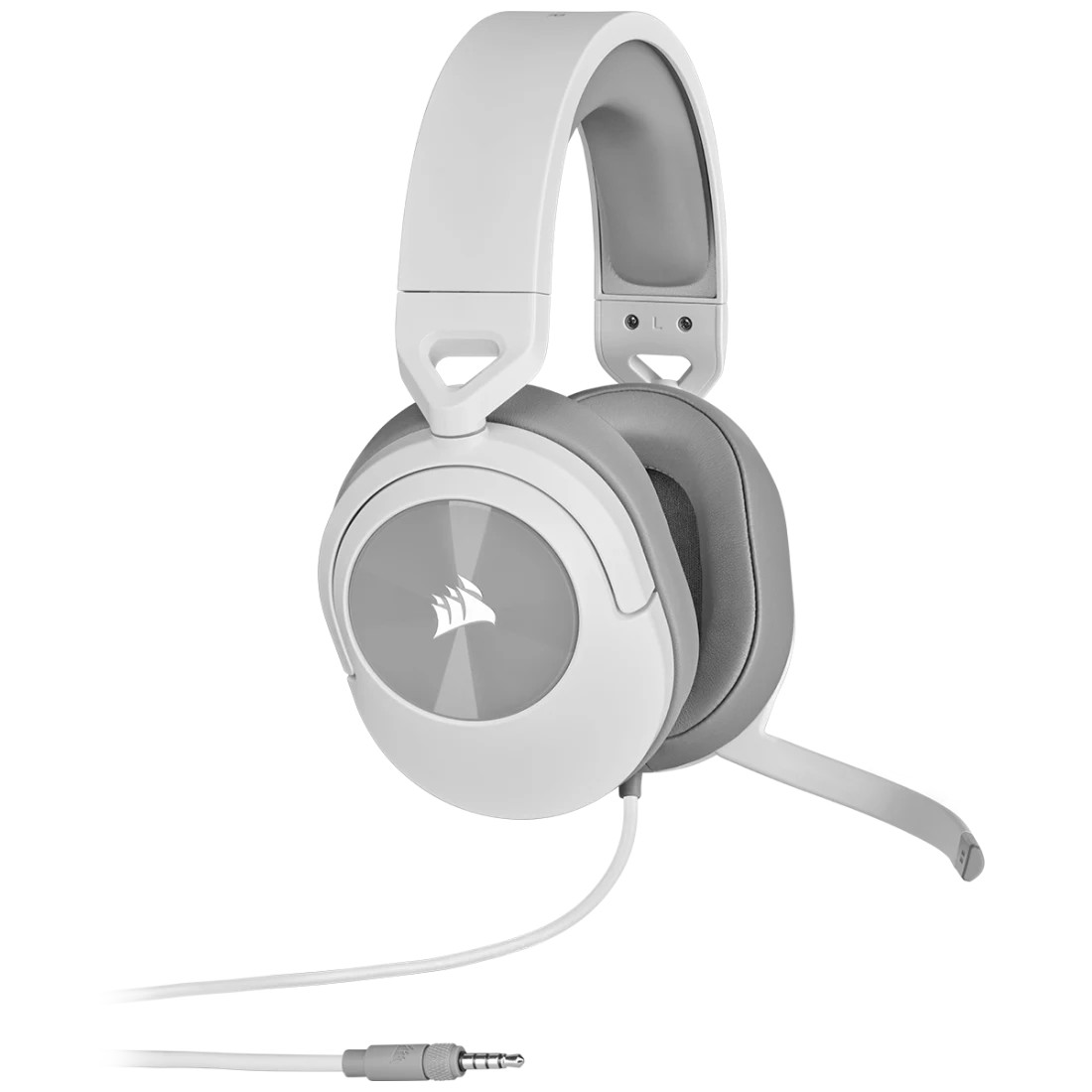 Corsair HS55 Surround White Headset; 50mm Audio Drivers; Omnidirectional micg; Analog; On-ear volume and mute controls