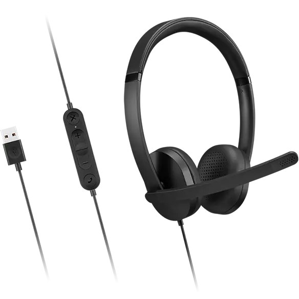 Lenovo SMB LENOVO USB-A Wired Stereo Headset Gen 2 | Inline Control Box | Double-Sided Boom Mic | 2yr Carry In