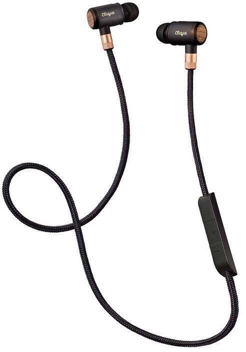 Asus Clique H10 wireless bluetooth earphone - Unique lock-in ear fins designd for exercise , sweat and dust resistant , with built-in battery ( 5hrs + 260hrs standby time ) , 5.8mm drivers with aptX technology , braided cable design , with in-line control with NFC