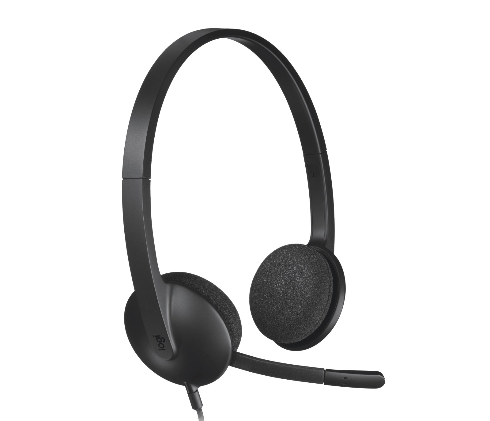 Logitech H340 USB Stereo Headset Black - with adjustable noise canceling bidirectional mic , adjustable headband , 1.8m cable - USB