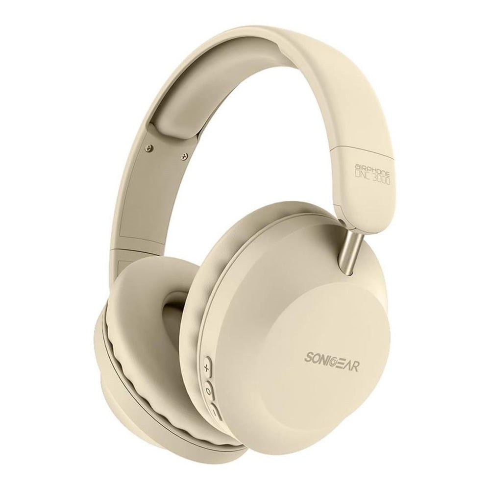 SonicGear Airphone DNC 3000 Digital Active Noise Cancellation Headsets - Cream