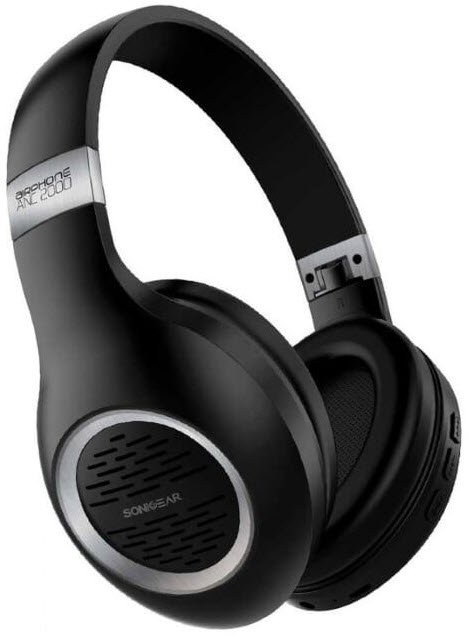 SonicGear Airphone ANC 2000 Active Noise Cancelling Headphone – Black/Gun Metal