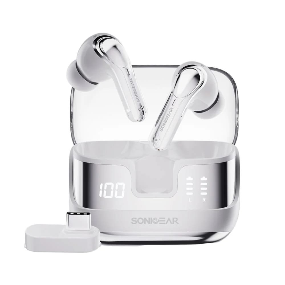 SonicGear Earpump XP2 Bluetooth and Wireless ENC Earphones - Platinum