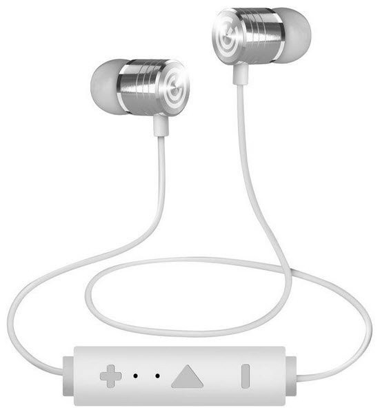SonicGear BlueSports 7 Pro Bluetooth Earphones - Silver Strong Bass, Clear Audio, Bluetooth: 4.2 Version, Bluetooth Distance: Up to 10m, Support smartphone answering function, 60mAh Built-In rechargeable battery, Continuous music playback @50% Volume: Up to 3.5 Hours