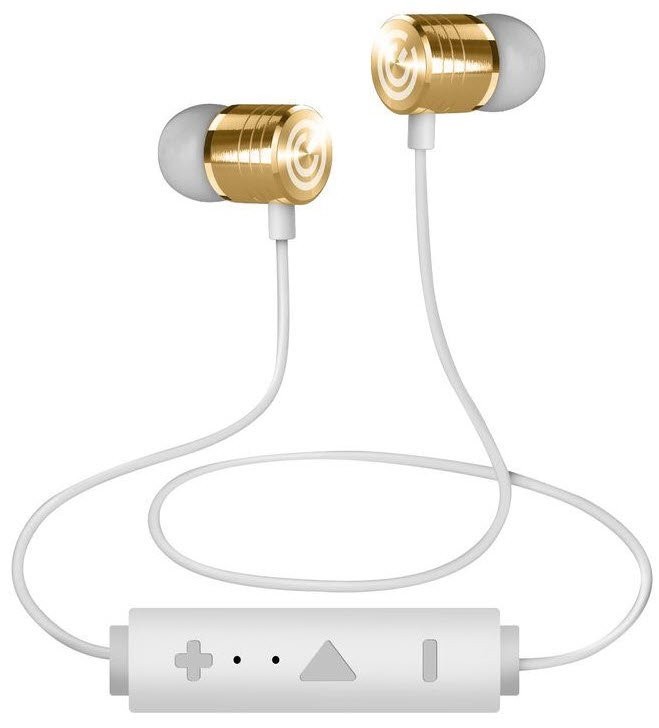 SonicGear BlueSports 7 Pro Bluetooth Earphones - Gold Strong Bass, Clear Audio, Bluetooth: 4.2 Version, Bluetooth Distance: Up to 10m, Support smartphone answering function, 60mAh Built-In rechargeable battery, Continuous music playback @50% Volume: Up to 3.5 Hours