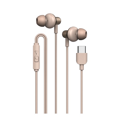 SonicGear Hyperbass Buds 1 Type C Wired Earphones - Champagne