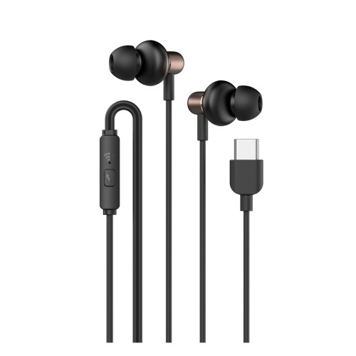 SonicGear Hyperbass Buds 1 Type C Wired Earphones - Gun Metal