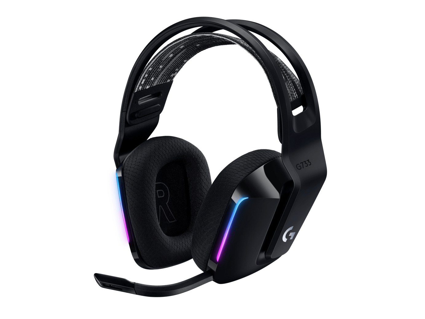 Logitech Wireless Gaming Headset with LIGHTSYNC RGB | 2.4GHZ Detachable Mic- Black | USB-A LIGHTSPEED Wireless Receiver | Wired USB-A US