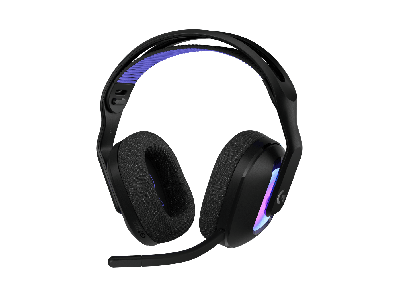 Logitech G522 Wireless + Bluetooth Gaming Headset Black - with detachable 48Khz broadcast quality omnidirectional mic , 8-zone 16.8M color Lightsync RGB , on-ear controls ( volume + mute ) , adjustable headband , dual-layer memory foam earcups , 40mm Pro-G drivers , built-in rechargeable Li-Ion battery with USB-C charging , 2.0m cable - Wireless + Bluetooth (no adapter included) + USB
