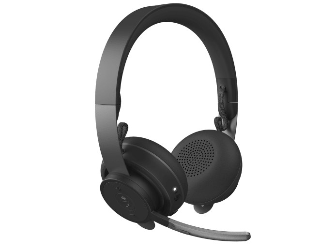 Logitech Zone Wireless Bluetooth Stereo Headset Black - with adjustable active noise canceling dual omnidirectional MEMS mic , on-ear controls ( answer/end call/Microsoft Teams + play/pause + volume + mute ) , adjustable stainless steel headband with silicone cushion , memory foam earcups , travel bag , built-in rechargeable Li-Ion battery with Qi wireless charging / USB-C charging , 32mm drivers , 1.3m cable - bluetooth + USB Type-C