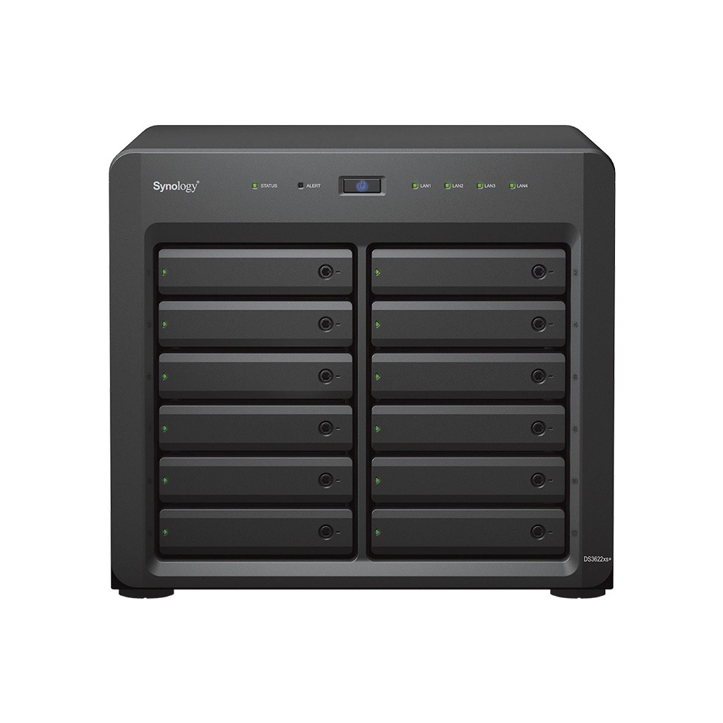 Synology 12-Bay Enterprise Desktop NAS; expandable up to 36 bays with expansion units. Replacing DS3617xsII