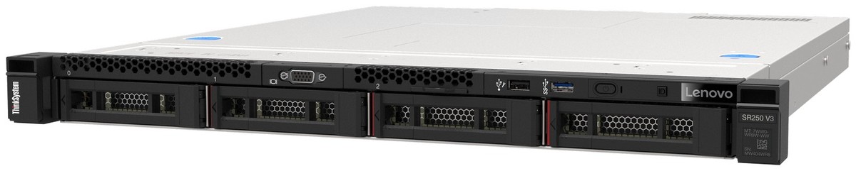 Lenovo DCG Lenovo ThinkSystem SR250 V3 1 x E-2468 8C CPU; 1 x 32GB RAM; 2 x 2.5'' 960GB SSD; RAID 940-8i 4GB; Broadcom 5719 1GbE; 800W PSU