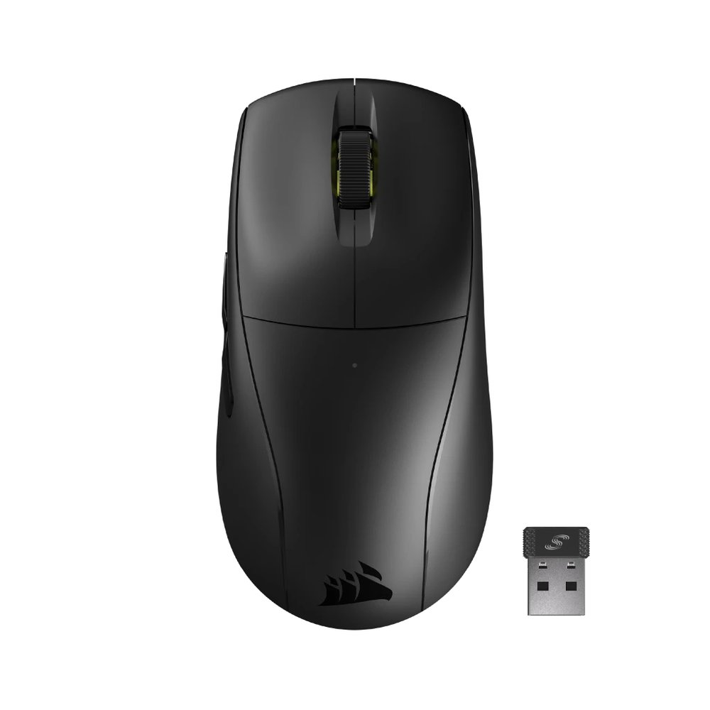Corsair CH-931D100 M75 Air Wireless - 60g ultra-lightweight ( wired or 2.4Ghz wireless or bluetooth ) - FPS optical gaming mouse - with quickstrike Buttons , on-board memory for macro profile , 5 programmable buttons , corsair marksman optical sensor , 100-26000dpi , adjustable in 1 DPi increments , 2000/1000/500/250/125 ultra-polling , 1msec/2msec/4msec/8msec response time - usb - retail pack