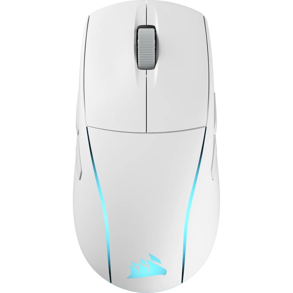 Corsair CH-931D011 M75 Wireless - White - 89g lightweight ( wired or 2.4Ghz wireless or bluetooth ) - FPS optical gaming mouse - with customizable RGB (16.8m color) LED in 4 zones , on-board memory , with quickstrike buttons 5 programmable buttons with swappable magnetic side buttons , corsair marksman 26K optical sensor , 100-26000dpi , adjustable in 1 DPi increments , 650iPS , 50G acceleration , 125-8000Hz polling , 8-0.125ms response time - usb - retail pack