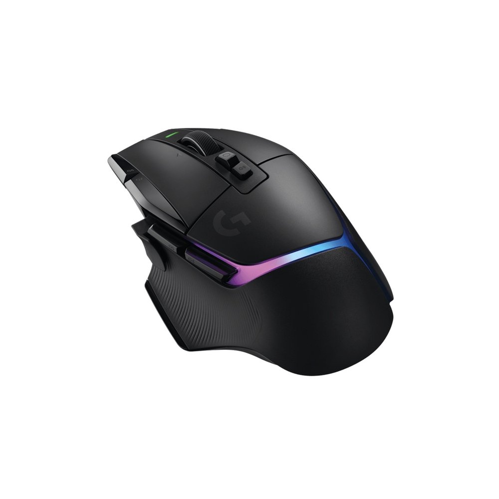 Logitech G502 X Plus Wireless Gaming Mouse Black - with Hero 25K sensor , Lightforce hybrid optical-mechanical switches , Lightsync RGB , 13 programmable buttons with 5 onboard memory profiles , auto sleep with on/off power switch , dual mode scroll wheel , low-friction PTFE feet , built-in rechargeable Li-Po battery with USB-C charging , 100-25600dpi , 1000Hz polling - usb lightspeed receiver with extension adapter , 2-year warranty