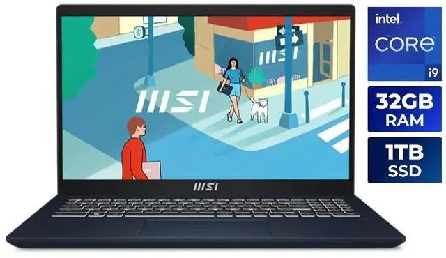 MSI Modern|Intel Core i9-13900H |Classic Black |15.6''|Iris Xe Graphics |DDR IV 16GB |1TB NVMe|1yr Wty|OS-DOS