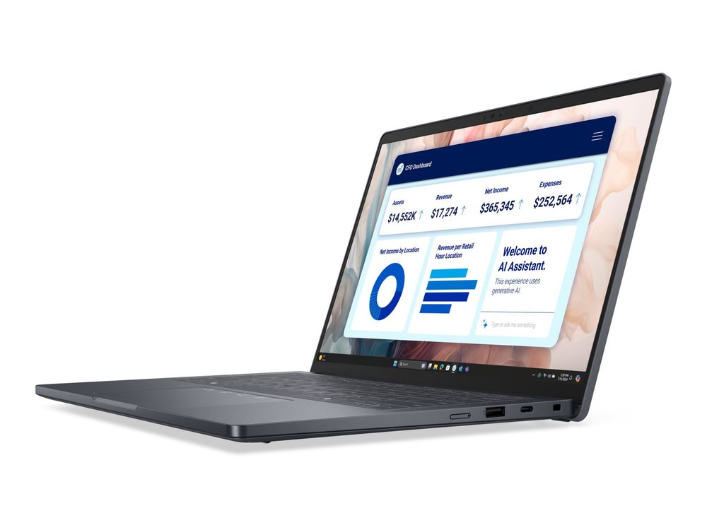 Dell Pro 14 Premium (PA14250), Grey, 14", Non-touch , FHD+, 400 nits, 100% sRGB, AG, ComfortView+, Low power, 8MP+IR 
Cam, Lightweight, Integrated Intel (R) Arc (TM) graphics for Intel (R) Core (TM) Ultra 7 268V vPro (R) processor,, 32 GB: LPDDR5x, 8533 MT/s (onboard) cannot be upgraded, 512 GB TLC SSD M.2 2230 PCIe Gen4, No RJ45 , Windows 11 Pro, Copilot+ PC , Intel Wi-Fi 7 BE201, 2x2, 802.11be, Bluetooth 5.4 wireless card, Fingerprint Reader, Collaboration Touchpad, WWAN, Control Vault 3+, English US battery-saving mini LED backlit Copilot hotkey zero-lattice keyboard, 2 x USB Type-C Thunderbolt™ 4.0 with Power Delivery 3.1 & DisplayPort; 2.1; 1 x USB 3.2 Gen 1 with Power share; 1 x HDMI 2.1; 1 x Universal Audio jack; Wedge Shaped Lock Slot, Integrated Intel Arc graphics, Dell SupportAssist; Dell SupportAssist OS Recovery Tool; Dell Optimizer, TPM 2.0 FIPS 140-2 Certified, TCG Certified; Control Vault 3, 3-cell, 60 Wh, ExpressCharge(TM) Capable, ExpressCharge(TM) Boost Capable, 3 Year ProSupport , No Mobile Broadband Card , 8MP HDR + IR Camera with Presence Detection, Facial Recognition, TNR, Camera Shutter, Microphone, 65W AC adapter, USB Type-C E4 Power Cord 1M with red top plug for South Africa