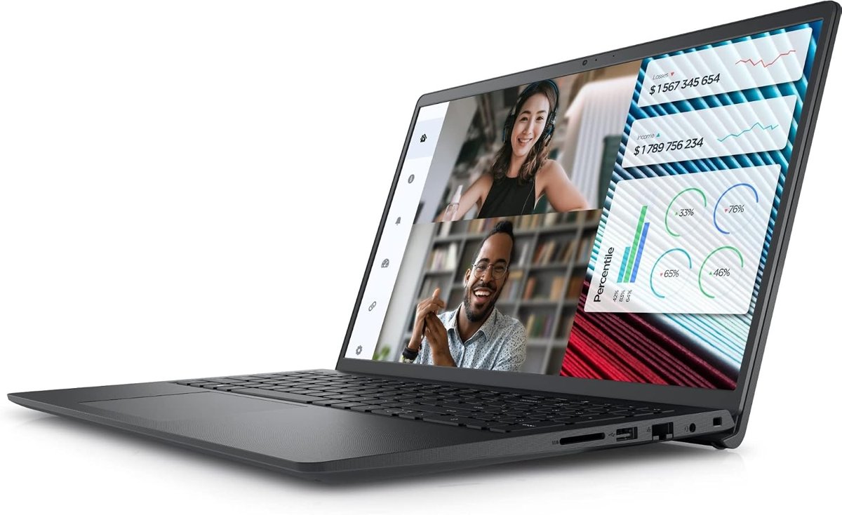 Dell Vostro 3530, Carbon Black , 15.6 inch FHD (1920 x 1080) 120Hz 250 nits WVA Anti- Glare LED Backlit Narrow Border Display, 13th Generation Intel Core i3-1305U (10 MB cache, 5 cores, 6 threads, up to 4.50 GHz), 8GB, 8GBx1, DDR4, 2666MH 2 slots Max 16GB, 512GB M.2 PCIe NVMe Solid State Drive, Optical Drive Not Included, Windows 11 Pro, English, Dutch, French, German, Italian, Realtek Wi-Fi 5 RTL8821CE, 1x1, 802.11ac, MU-MIMO, Bluetooth(R) wireless card, Carbon Palmrest without Finger Print Reader, English International Non-Backlit Keyboard with numeric Keypad, 1 USB 2.0 Type-A; 1 Headset jack; 1 HDMI 1.4 port*; 1 Flip-Down RJ-45 port 10/100/1000 Mbps; 1 SD 3.0 card slot; 1 USB 3.2 Gen 1 Type-A; USB 3.2 Gen 1 Type-C (Data Only) , Intel(R) UHD Graphics with shared graphics memory, Support Assist,, Trusted Platform Module (TPM) 2.0, No Additional software, 3YR ProSupport , NO 3G/HSDPA/LTE, Integrated widescreen HD (720p) Webcam with Single Digital Microphone, 3-Cell Battery, 41WHr (Integrated) / 65 Watt 4.5MM barrel AC Adapter / E4 Power Cord 1M Black Top for South Africa