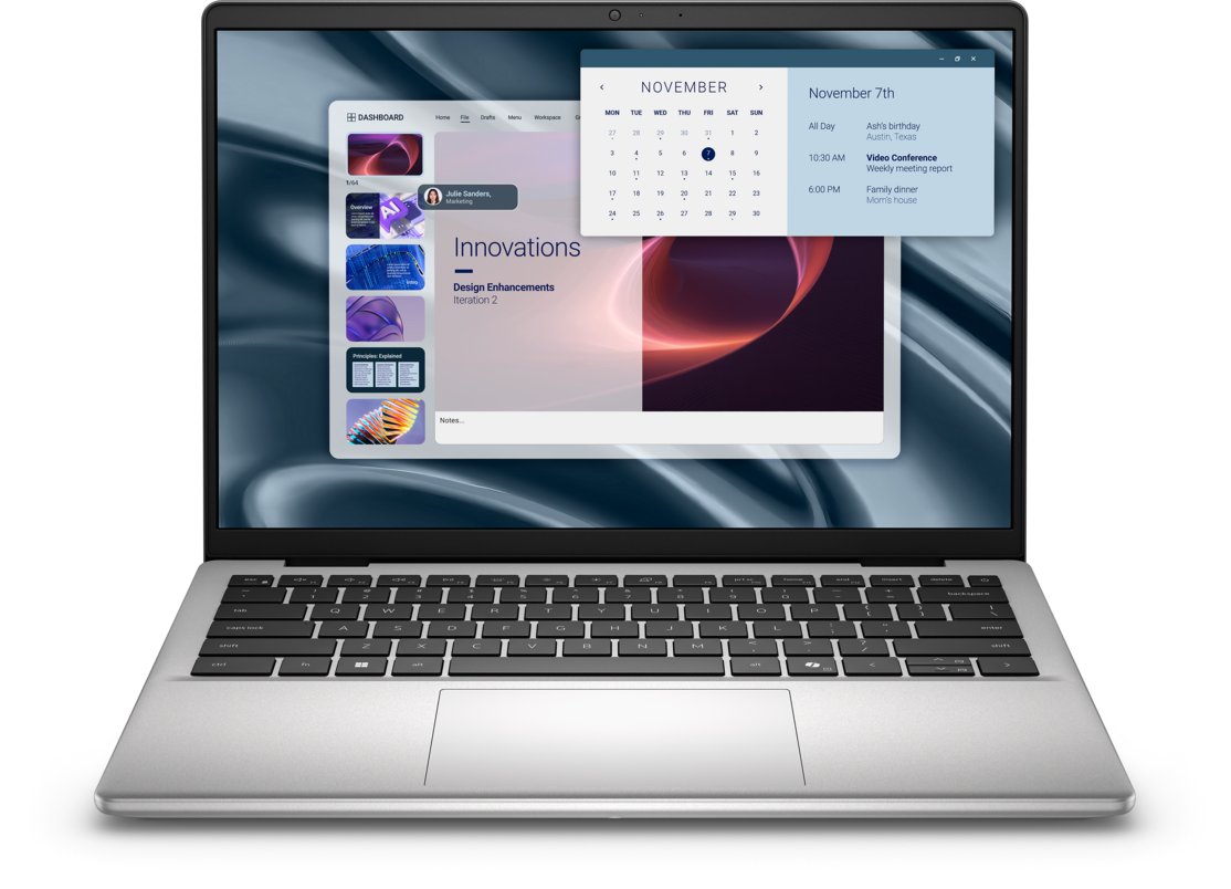 Dell Pro 14 Essential PV14250, Platinum Silver (Plastic), 14.0-inch 2K (1920x1200) Anti-Glare Non-Touch 300nits WVA/IPS Display, Intel® Core™ 7 150U (10 cores, up to 5.4 GHz), 16 GB, 1 x 16 GB, DDR5, 5200 MT/s, up to 32GB, x2 SO-DIMM Slots, 1TB M.2 PCIe NVMe Solid State Drive, No Optical Drive, Windows 11 Home, Realtek Wi-Fi 6 RTL8852BE, 2x2, 802.11ax, MU-MIMO, Bluetooth® wireless card, Carbon Black Power Button with Fingerprint Reader, Carbon Black English International backlit Copilot key keyboard, no numeric keypad, Integrated Widescreen HD (720p) Webcam with Single Digital Microphone Array with Temporal Noise Reduction enabled, HDMI 1.4*, x1 USB 3.2 Gen 2 Type-C™ (DP/Power Delivery), x2 USB 3.2 Gen 1 Type-A, SD Card reader, x1 Headset Jack, Wedge-shaped lock slot, Intel® Graphics, Cannot be downgraded, No bag, Microsoft Office 30 Day Trial - Excludes Office License, McAfee 30day Trial, McAfee MultiDevice 15 Month Subscription, 1 Year Hardware Support - On Site Service, No 3G Upgrade, No Modem, 4-Cell Battery, 54WHr (Integrated), 65 Watt AC Adapter