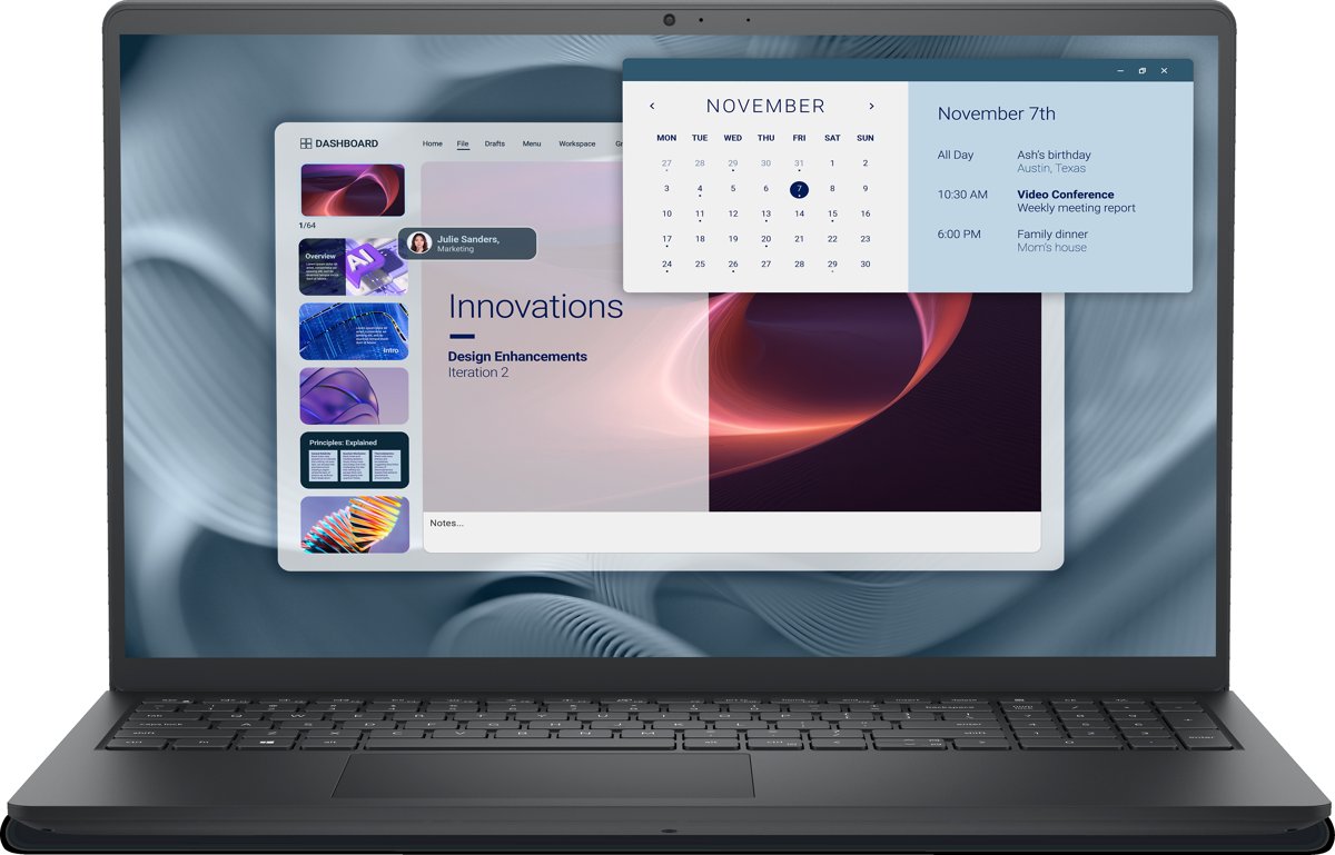 Dell Pro 15 Essential PV15250, Carbon Black, 15.6 inch FHD (1920 x 1080) 120Hz 250 nits WVA Anti- Glare LED Backlit Narrow Border Display, Intel(R) Core(TM) 3 100U (6 cores, up to 4.7 GHz), 8GB, 1x8GB, DDR5, 4400MT/s 1 x Slot Max 16GB, 512GB M.2 PCIe NVMe Solid State Drive, No Optical Drive, Windows 11 Pro, Realtek Wi-Fi 6 RTL8852BE, 2x2, 802.11ax, MU-MIMO, Bluetooth(R) wireless card , Carbon Black Palmrest with Finger Print Reader, English International Non-Backlit Keyboard with Numeric Keypad, 1 USB 3.2 Gen 1 Type-A port; 1 USB 3.2 Gen 1 Type-C data only​; 1 USB 2.0 port ; 1 Global Headset jack; 1 HDMI 1.4 port*​; 1 SD 3.0 card slot; No Lock Slot; No RJ 45, Intel® Graphics,  Dell, Dell Power Manager, McAfee, Support Assist,, Trusted Platform Module (TPM) 2.0, 4-Cell Battery, 54WHr (Integrated), ProSupport Next Business Day Onsite Service after remote diagnosis with HW-SW Support, 36 Month(s), NO 3G/HSDPA/LTE, FHD RGB camera, 65W AC Adapter, 4.5MM