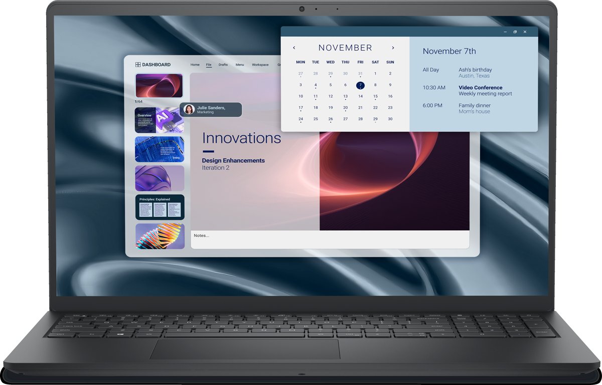 Dell Pro 15 Essential PV15255, Carbon Black (Plastic), 15.6 inch FHD (1920 x 1080) 120Hz 250 nits WVA Anti- Glare LED Backlit Narrow Border Display, AMD Ryzen™ 5 7520U with Radeon™ 610M, 8GB 5500MHz LPDDR5 Memory Onboard, 512GB M.2 PCIe NVMe Solid State Drive, No Optical Drive, Windows 11 Home, Realtek Wi-Fi 5 RTL8821CE, 1x1, 802.11ac, MU-MIMO, Bluetooth® wireless card, Carbon Black Palmrest with Fingerprint Reader, English International Non-Backlit Keyboard with Numeric Keypad, 2 tuned speakers Headset Jack, Integrated widescreen HD (720p) Webcam with Single Digital Microphone, x1 USB 3.2 Gen1 Type-C port (data only), x1 USB 3.2 Gen1 Type-A port, x1 USB 2.0 port, x1 Headset jack, x1 HDMI 1.4, x1 SD 3.0 card slot, AMD Radeon™ 610M, Cannot be downgraded, No bag, Microsoft Office 30 Day Trial - Excludes Office License, McAfee 30day Trial, McAfee MultiDevice 15 Month Subscription, 1 Year Hardware Support - On Site Service, No 3G Upgrade, No Modem, 3-Cell Battery, 41WHr (Integrated), 65W AC rugged adapter, 4.5mm barrel, E4