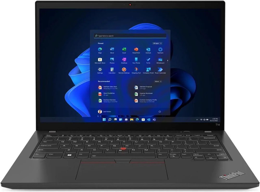 Lenovo ThinkPad T14 Gen 3 (AMD) , 14" WUXGA (1920 x 1200), IPS, Anti-Glare, Touch, 45%NTSC, 300 nits, Narrow Bezel , AMD Ryzen 7 PRO 6850U (4.7GHz, 4MB L2 / 16MB L3 Cache) , 32 GB LPDDR5-6400 (Soldered), , 512GB SSD M.2 2280 PCIe Gen4 TLC Opal , AMD Radeon 680M , Windows 11 Pro 64, Downgraded to Win 10 Pro , Qualcomm Wi-Fi 6E NFA725A, 802.11ax 2x2 Wi-Fi + Bluetooth 5.1 (Bluetooth 5.2 hardware ready) , 1x USB 3.2 Gen 1, 1x USB 3.2 Gen 1 (Always On), 2x Thunderbolt 4 / USB4 40Gbps (support data transfer, Power Delivery 3.0 and DisplayPort 1.4), 1x HDMI, up to 4K/60Hz, 1x Ethernet (RJ-45), 1x Headphone / microphone combo jack (3.5mm) , Black , 4 Cell Li-Polymer 52.5Wh, 65W USB-C 3pin AC Adapter , Backlit KB, Fingerprint reader , FHD IR Camera w/Mic, Stereo speakers, 2W x2, Dolby Audio , 3 Year Onsite Warranty