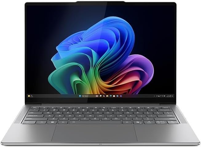 Lenovo Yoga Slim 7 (Copilot+ PC), 14" WUXGA (1920x1200) OLED 600nits (peak) / 400nits (typical) Glossy, 100% DCI-P3, 60Hz, Eyesafe®, Dolby Vision®, DisplayHDR™ True Black 500, X-Rite®, Intel® Core™ Ultra 7 258V, 8C (4P + 4LPE) / 8T, Max Turbo up to 4.8GHz, 12MB, Integrated Intel® AI Boost, up to 47 TOPS, 32GB Soldered LPDDR5x-8533, MoP Memory, not upgradable, 1TB SSD M.2 2242 PCIe® 4.0x4 NVMe®, No ODD, Integrated Intel® Arc™ Graphics 140V, Windows® 11 Pro, English, Wi-Fi® 7, 802.11be 2x2 + BT5.4, No-LTE, 1x USB-A (USB 5Gbps / USB 3.2 Gen 1), Always On, 2x USB-C® (Thunderbolt™ 4 / USB4® 40Gbps), with USB PD 3.0 and DisplayPort™ 2.1, 1x HDMI® 2.1, up to 4K/60Hz, 1x Headphone / microphone combo jack (3.5mm), 1x microSD card reader, No Ethernet, Luna Grey, Integrated 70Wh, 65W USB-C® Slim (2-pin, Wall-mount), Backlit, English, 4 stereo speakers, 2W x2 (woofers), 2W x2 (tweeters), optimized with Dolby Atmos®, Smart Amplifier (AMP), 2Y Premium Care with Onsite upgrade from 1Y Courier/Carry-in, Incl. Lenovo® USB-C® 4-in-1 Hub Gen 2