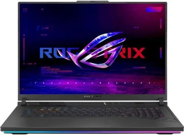 Asus rog strix G18 G814ji-i93210GR0W - i9 Fourteen cores ( 20-threads ) + 32Gb ddr5 + Nvidia 4070 + 1Tb NVMe PCiE Gen4x4 SSD with raid support- AURA SYNC RGB keyboard + 2x speakers with dolby atmos + 2-mic array , 84-blades Arc Flow fan with 7x heatpipes- intel Raptor Lake Core i9-13980HX - 6x Performance-cores with Hyper-Threading + 8x Energy-efficient-cores , 20(12+8) threads , P-Core : 2.2 / 5.6Ghz boost , E-Core : 1.6 /4Ghz boost ( with VT-x+ VT-d+ TXT , 10nm ; 36mb L2 cache ) , 32Gb DDR5-4800 ( 16Gb x2 , 2 slots upto 64Gb ) , nvidia geforce RTX4070 discrete vga ( 4608CUDA Cores , 1395/1695mhz , 8Gb 128bit DDR6 , 16000mhz , 256Gb/sec memory bandwidth , 144x TMUs , 48x RoPS , Tensor / RT cores : 144/36 with 4.5mb L1 + 32mb L2 cache , 81 GPexels/Sec , 244 GTexels/Sec , 15620 GFLoPS ) with HDMi + DisplayPort (via type-C) dual outputs , 18" WQXGA iPS ( 2560x1600 ), 1Tb NVMe PCiE Gen4x4 SSD ( 2 slots with raid support ) , no optical , no card reader , 720P webcam + bluetooth + 802.11AX WiFi-6E + gigabit lan + 1x USB3 type-C/Thunderbolt4 ( 40Gbps ) + 1x USB3 type-C ( Gen2 10Gbps / 1 DisplayPort ) + 2x USB3 type-A ( Gen2 10Gbps ) , 4Cells battery ( 90 Whrs ) , built-in numeric keypad - with windows 11 home + 30days office365 Home Premium Ready with skype - 2 years international warranty