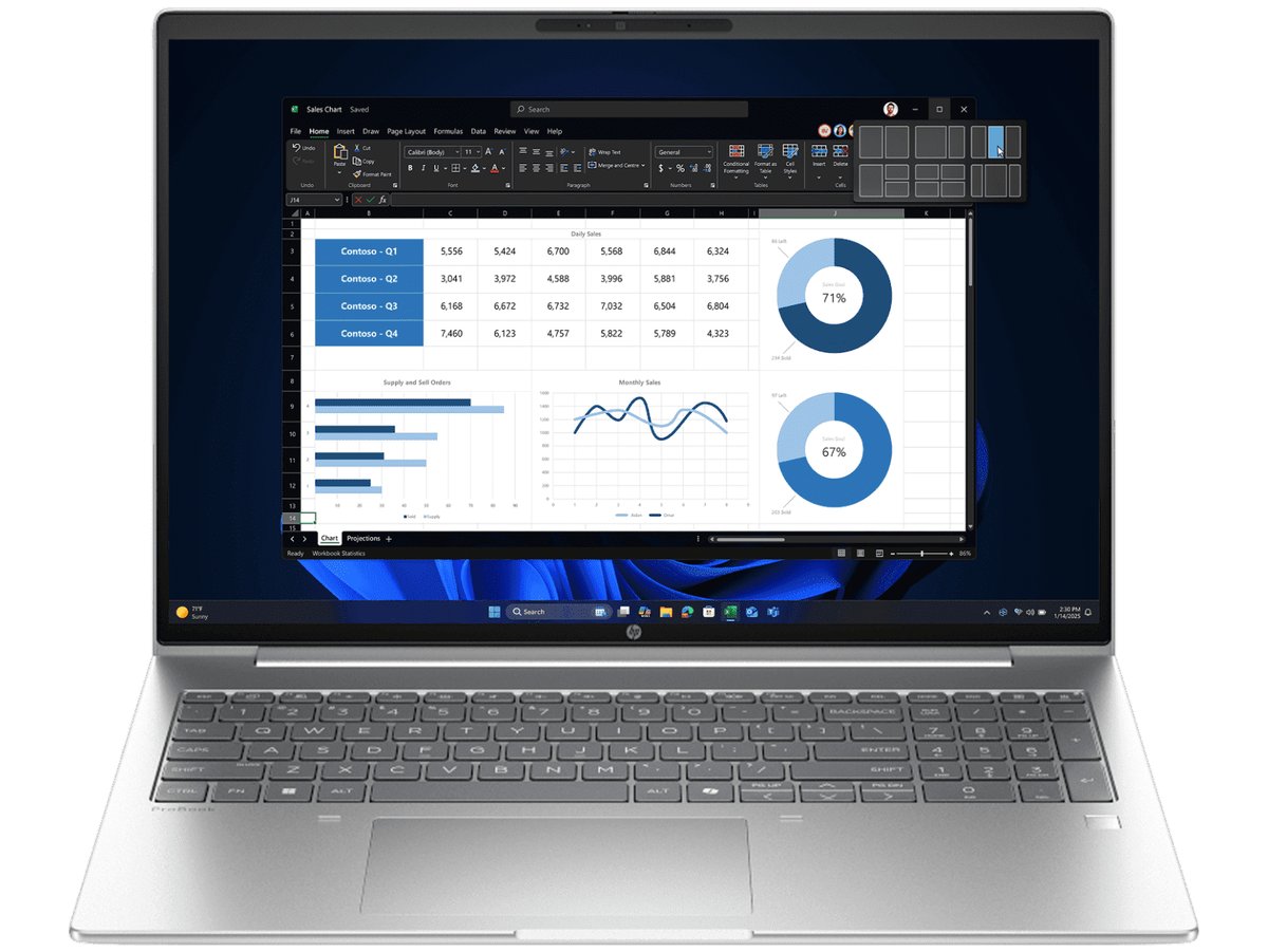 HP Probook 4 G1I R 16Inch U7-150U 24Gb Ddr5 512Gb Ssd Win11Pro 1Y Carry-In Silver