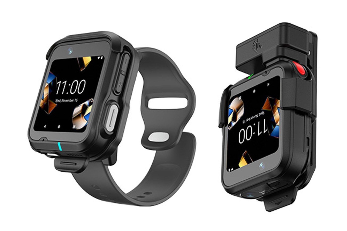 Zebra WS301 Wearable Solution; Clip Mount with 3.5mm Headset Support; 4GB/64GB Memory; Front Facing Camera; Side Facing Camera;