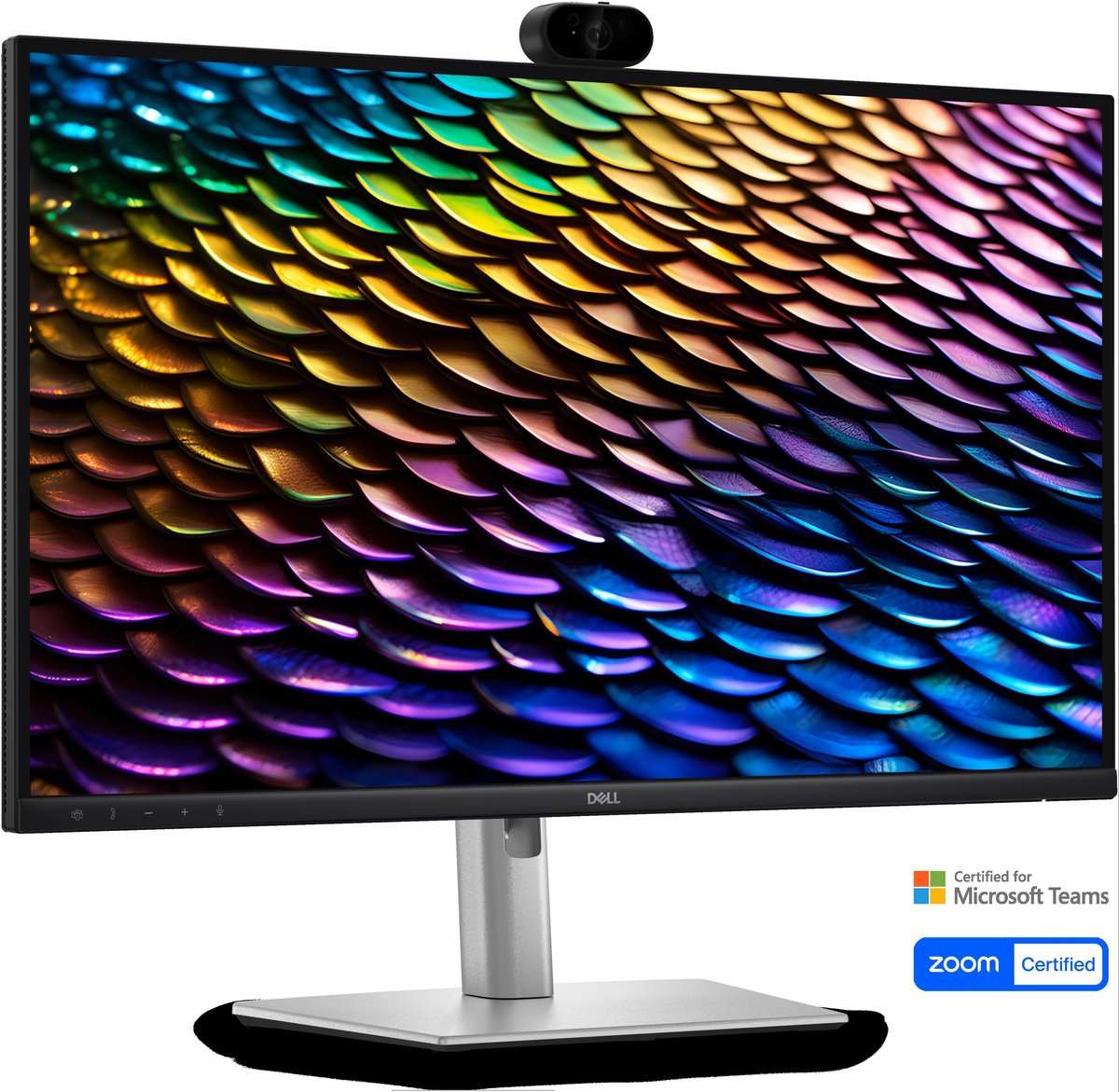 Dell Pro P 27 - P2726DEB - (27") (2560x1440) QHD IPS USB-C Hub Conferencing Monitor | 100Hz | Integrated Webcam | x1 HDMI port/s (HDCP 1.4) | x1 DisplayPort 1.4 (HDCP 1.4) port/s | x1 DisplayPort Out 1.4 port/s | x2 USB Type-A 5Gbps downstream port/s | x1 USB Type-B 5Gbps upstream port/s | x1 USB-C 5Gbps upstream port/s (DisplayPort 1.4 Alt Mode, Power Delivery up to 90 W) | x1 USB Type-A 5Gbps downstream port/s with Battery Charging 1.2 | x1 USB-C 5Gbps downstream port/s, Power Delivery up to 15 W | Quick-access touch control | Built-In Speakers | Height-Adjust | Swivel | Pivot | Tilt | VESA