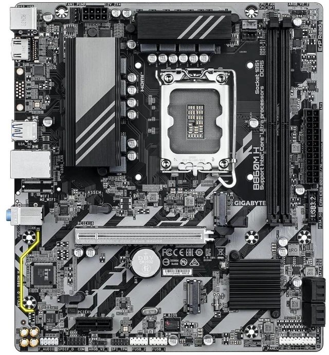 GIGABYTE Intel® B860 Chipset for LGA 1851; 2x DDR5; 2x M2; HDMI; mATX