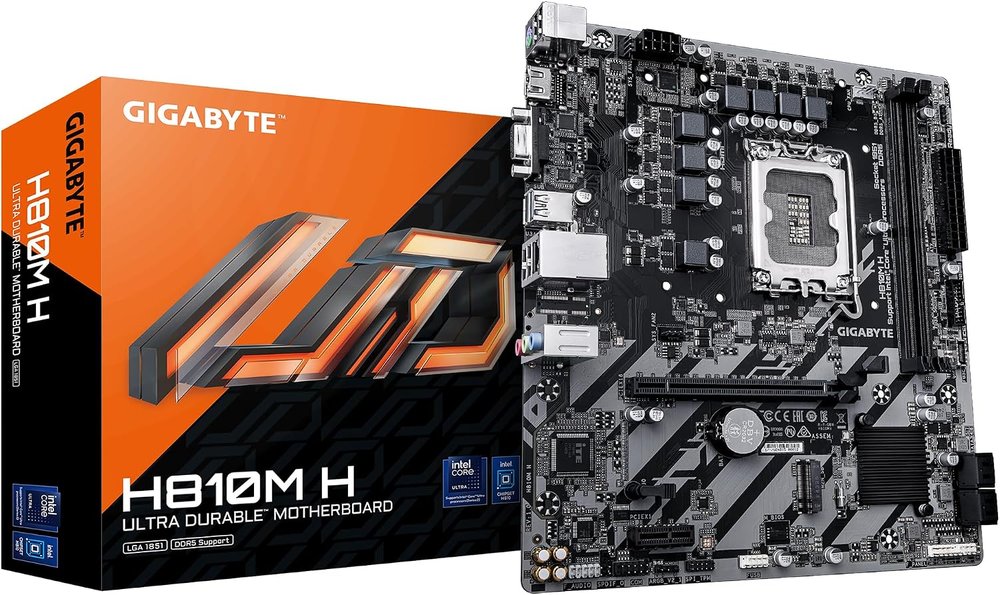 GIGABYTE Intel® H810 Chipset for LGA 1851; 2x DDR5; 1x M2; HDMI 1x VGA; mATX