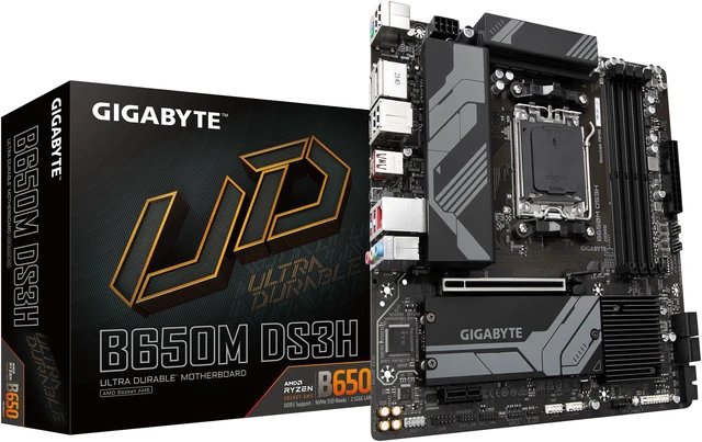 GIGABYTE Motherboard AMD B650 Chipset for AMD AM5; 4x Dual DDR5; 2x M2; 1x HDMI 2x DP.