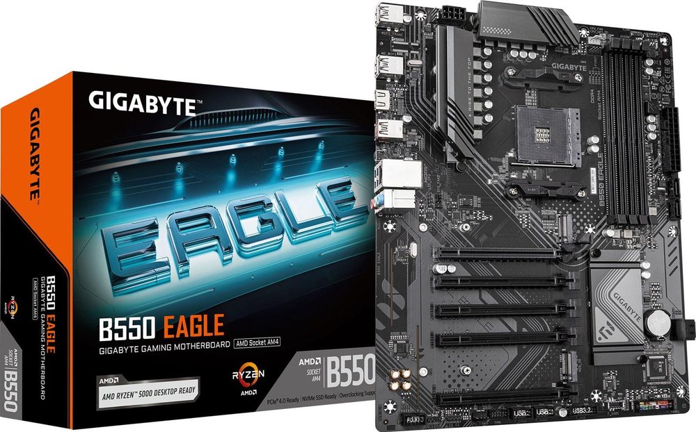 GIGABYTE AMD B550 EAGLE for AMD AM4; 4x Dual DDR4; 3x M2; HDMI; DP. .